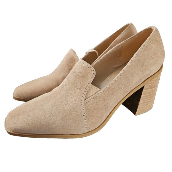 NWT Joie Wevenly Tan Suede Block Heel Loafer 9.5 - Picture 3 of 9